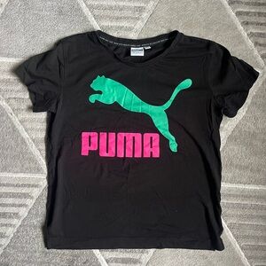 Puma Black Tee with Green Accents